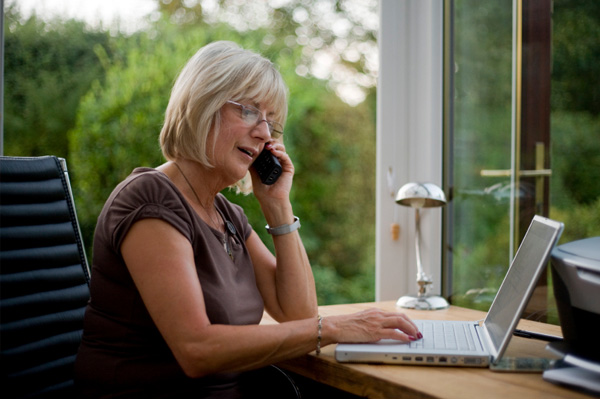 Senior woman working