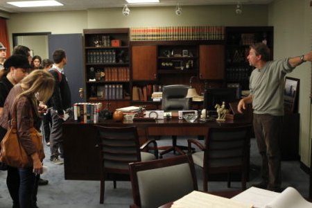 On the set of Law and Order: Los Angeles