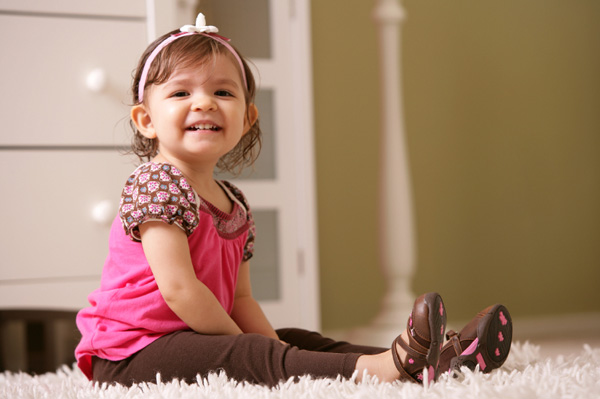 Toddler in bedroom