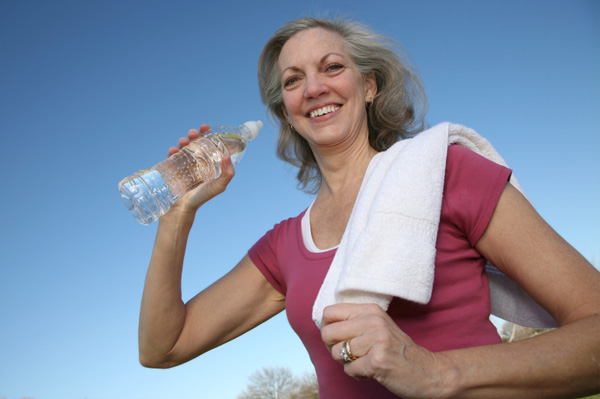 Woman drinking water