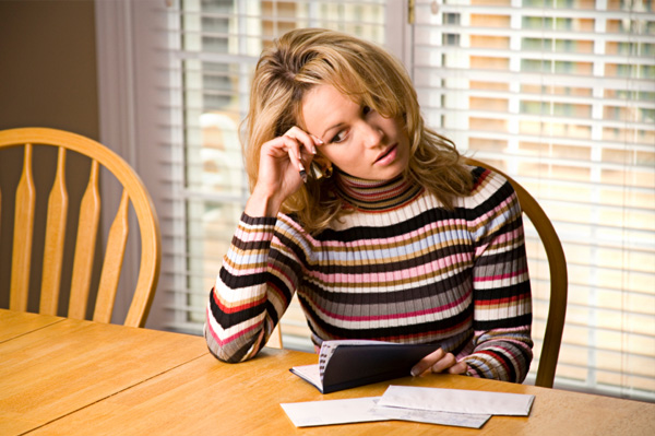 Woman upset with home finances