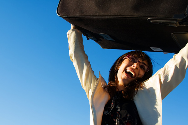 Woman with baggage