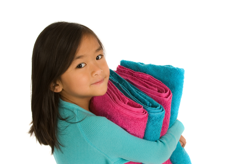 children doing chores