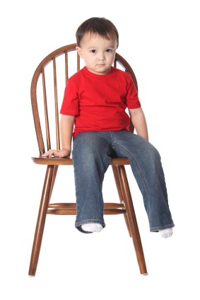 toddler in timeout chair