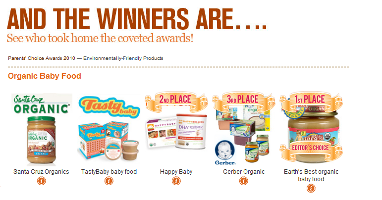 Organic Baby Food Winners
