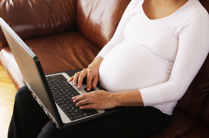 Pregnant Mom on laptop