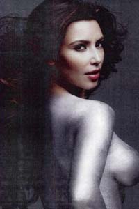 Kim Kardashian W silver paint photo