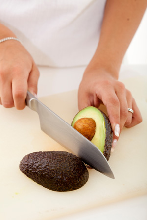 Slicing avocado