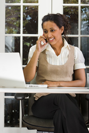 Woman working from home