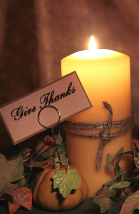 Give thanks fall candle