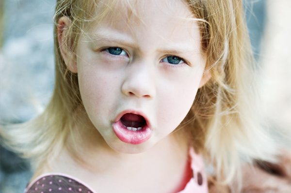 Toddler girl temper tantrum