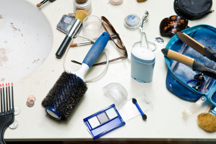Don't Be a Hoarder - Cluttered Bath Counter