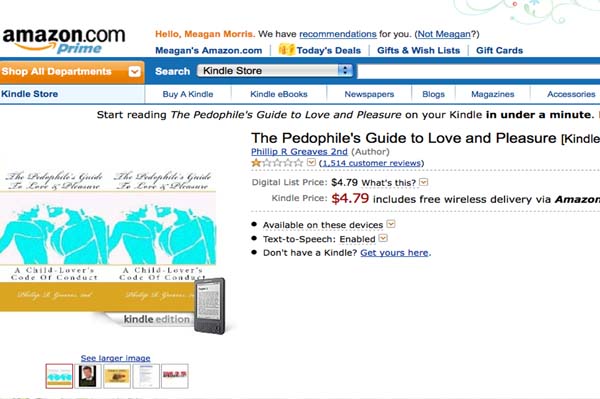 Bloggers calling Amazon boycott over pro-pedophilia book