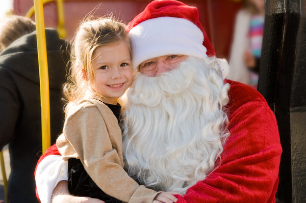 Santa at a block party