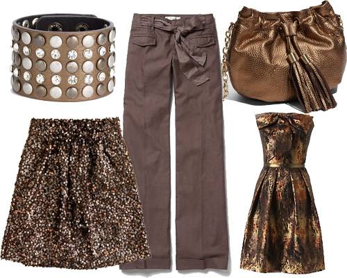 bronze metallic fashion accessories handbag bracelet