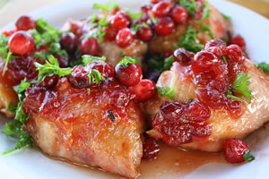 Cider Glazed Chicken and Cranberries
