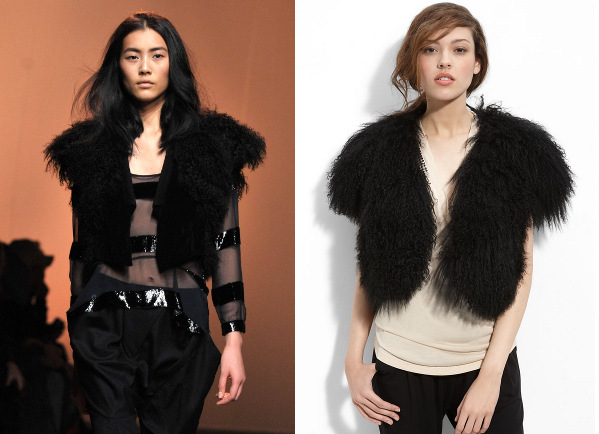 Cropped fur vest