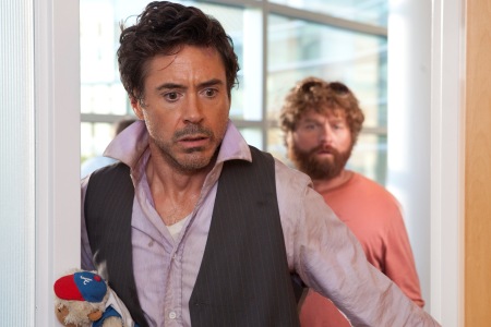 Robert Downey and Zach Galifianakis in Due Date