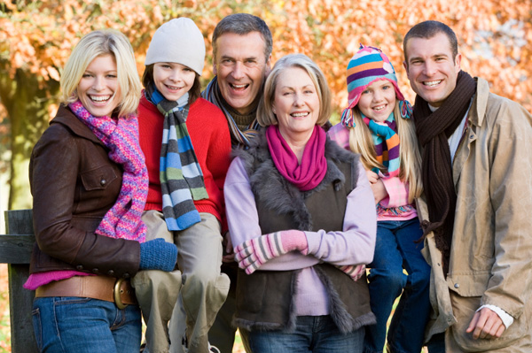 Family out for Thanksgiving walk