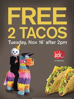 Jack in the Box offering free tacos