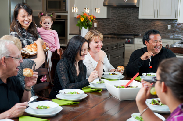Happy family at Thanksgiving