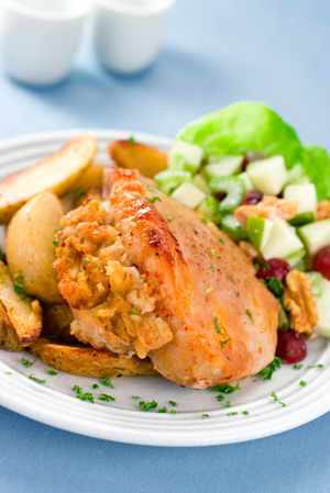 Healthy stuffed pork chop