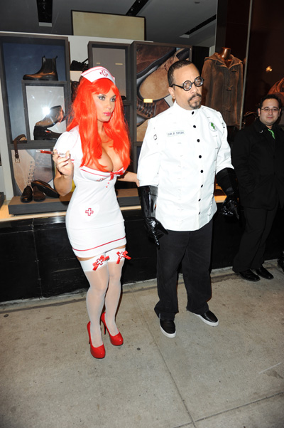 Ice T and his wife Coco dressed as a sexy nurse hang out at Heidi Klum's
