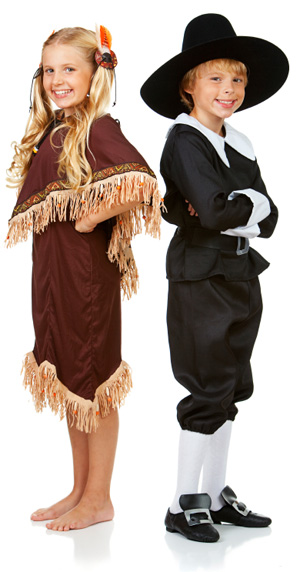 Kids dressed up for Thanksgiving
