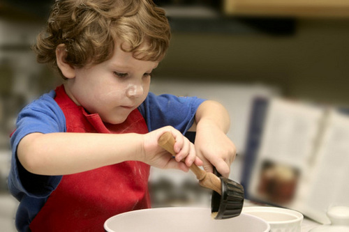 a boy cooking