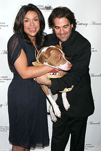 Rachael Ray and husband with dog