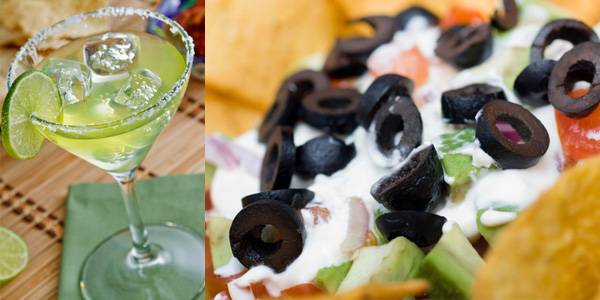 Classic Margaritas with 7-layer dip