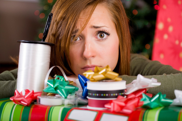 Stressed holiday woman