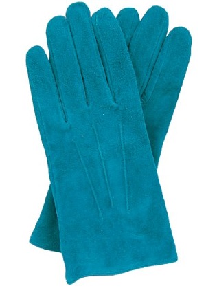 Teal suede gloves