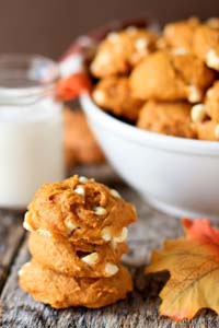 Pumpkin white chocolate chip cookies