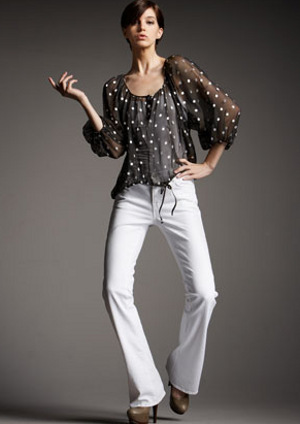 White denim jeggings