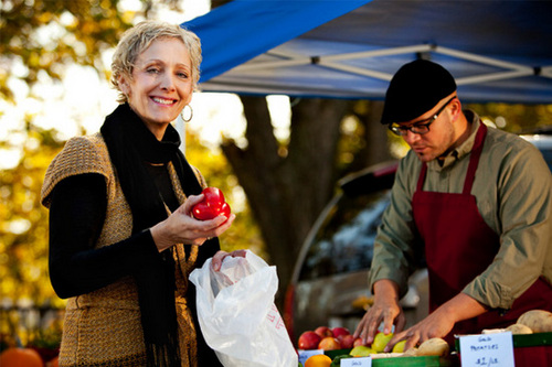 Woman shopping at farmer's market