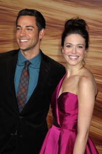 Zach Levi and Mandy Moore at the Tangled premiere