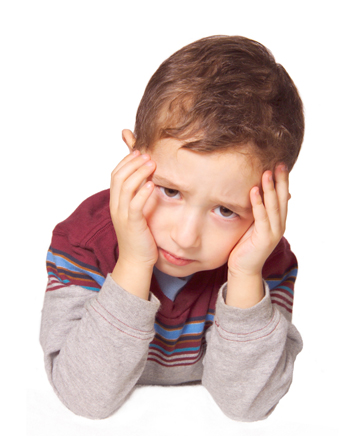 Child holding head