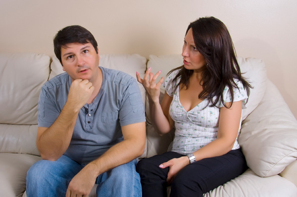 Woman nagging her boyfriend.