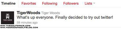Tiger Woods first tweet