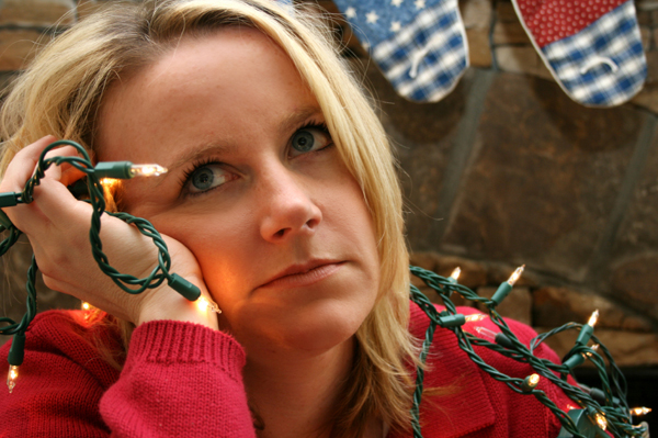 Woman with holiday blues