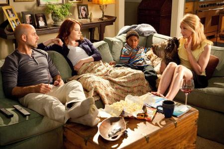 Easy A stars Stanley Tucci, Emma Stone and Patricia Clarkson