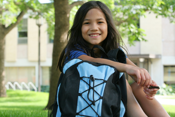Girl with backapck