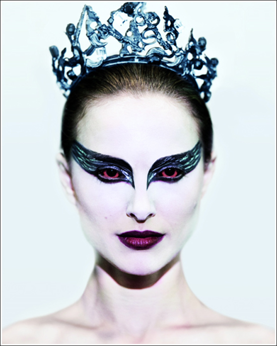 For this look I combined part of her white swan, and black swan makeup to