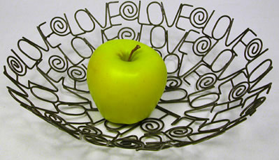 Recycled Metal Love Word Bowl from India