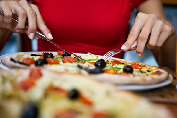 Pizza loaded with veggies
