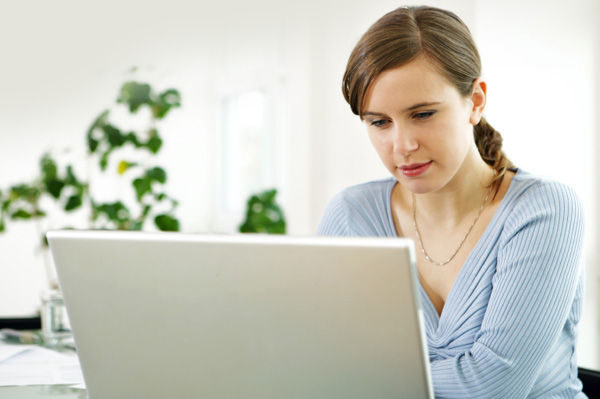 woman on computer