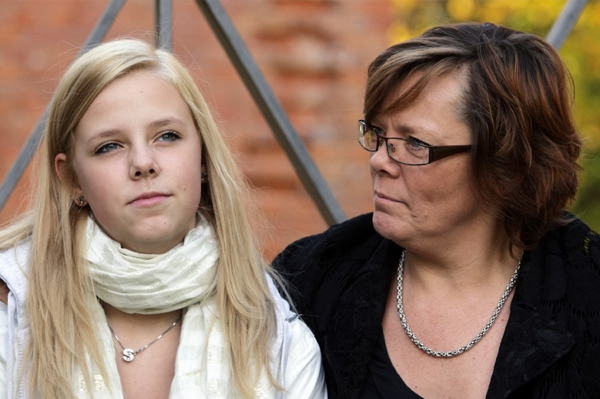 Mom talking to tween