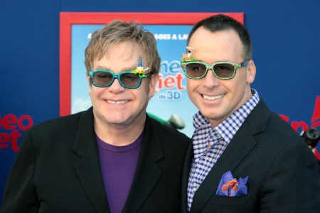 Elton John and David Furnish at the Gnomeo and Juliet premiere