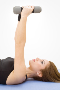 Weight-lifting move #2: Lying pullovers with bridge